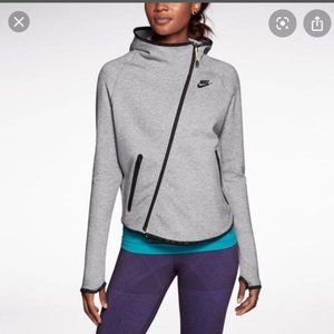Nike Tech Fleece Grey Asymmetric Cape Hoodie